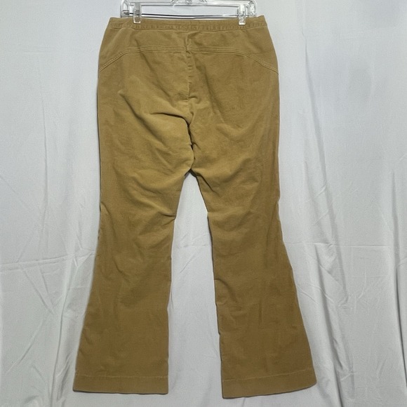 OLD NAVY Pants Women Sz 12 Corduroy Front Zip Pockets Stretch Retro Mustard - Picture 3 of 11